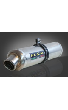 DOUBLE EXHAUST APPROVED MSR APRILIA PEGASO 3 650 1997/00 / I.E 2001/04 CLASSIC ROUND STAINLESS STEEL
